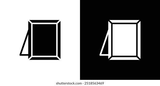 Photo frame icon Flat fill set collection