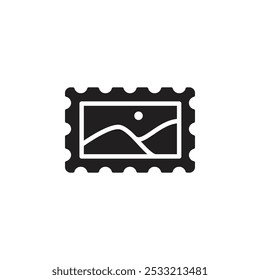 Photo frame icon Flat line illustration