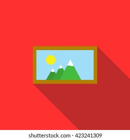Photo frame icon in flat style