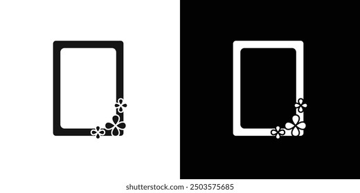 Icono de marco de fotos Vector de arte de línea