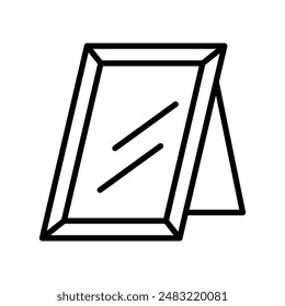 Photo frame icon linear logo mark in black and white