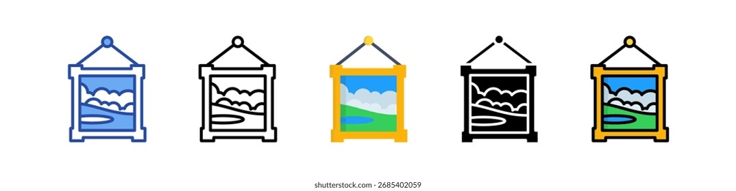 Icono de marco de fotos Multi Style Ilustración vectorial