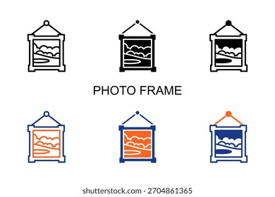 Icono de marco de fotos Multi Style Ilustración vectorial