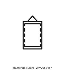 Photo frame icon outline collection in black and on white background