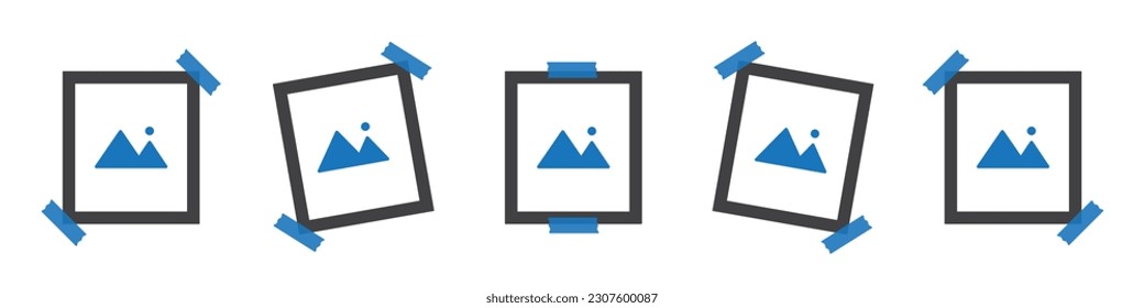 Photo frame icon. Picture frame set icon, vector illustration