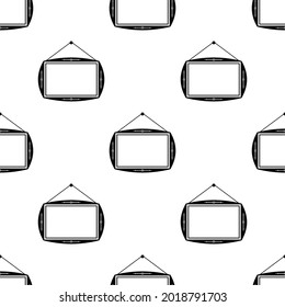 Photo Frame Icon Seamless Pattern, Picture Frame Icon Vector Art Illustration