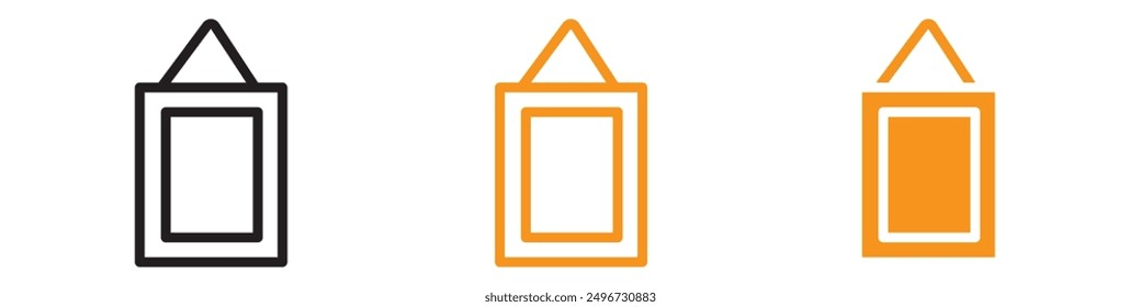 Photo Frame Icon Set Picture Display Illustrations for Home and Photography