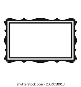 Photo frame icon simple vector. Picture wall art. Design template