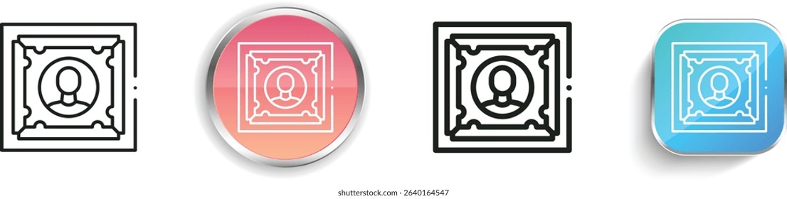 photo frame icon. Thin Linear, Regular and Button Style Design Isolated On White Background