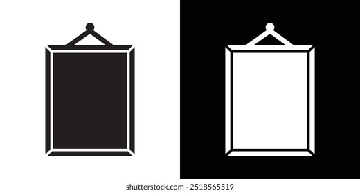 Photo frame icon Vector flat thin line illustration