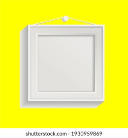 Photo frame images are sharp white, such as two-dimensional with bright colors, used for photo holders, typography, books.