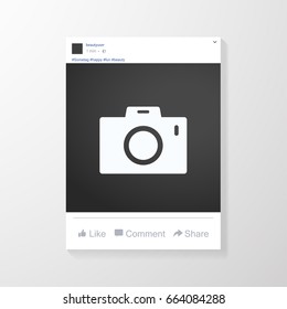 Photo frame inspired by facebook for friends internet sharing. Vector template