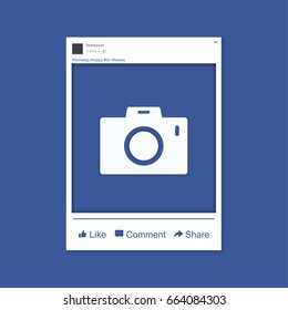 Photo Frame Inspired By Facebook For Friends Internet Sharing. Vector Template