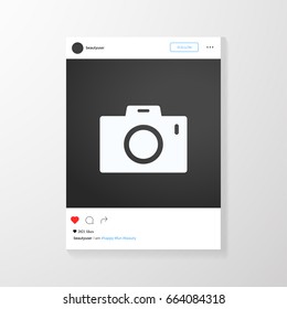 Photo frame inspired by instagram for friends internet sharing. Vector template