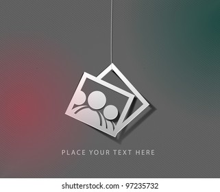 photo frame isolated on colorful background design.