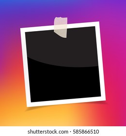 Photo frame isolated on a colourful  background