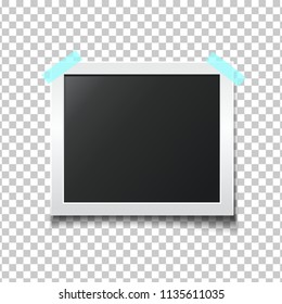 Photo frame isolated on transparent background. Frame of picture for your photography and design. Vector illustration