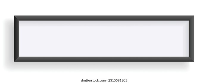 Photo frame isolated on white, rectangular frame mockup. Empty framing for presentations. Photo or picture painting frame, for art gallery interior. Vector template