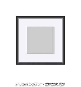 Photo Frame isolated on white, realistic black square frame mockup, vector set. vector template for drawings, paintings and posters