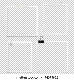 Photo frame isolated. Template photo design. Vector illustration. 