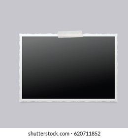 Photo frame isolated. Vintage Photo Frame. Vector illustration. Transparent Tape.
