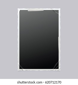Photo frame isolated. Vintage Photo Frame. Vector illustration. Transparent Tape.