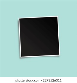 Photo frame in light blue background. Black photo frame with white borders EPS 10 vector illustration. Modern vector art