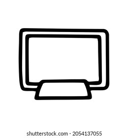 icono del doodle simple de la línea del marco fotográfico