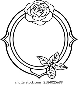 Photo Frame or Mirror Border: Black and white image for illustration.