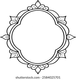 Photo Frame or Mirror Border: Black and white image for illustration.