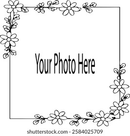Photo Frame or Mirror Border: Black and white image for illustration.