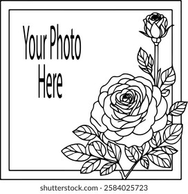 Photo Frame or Mirror Border: Black and white image for illustration.