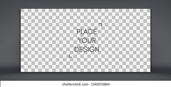 Photo frame mockup. Chess board background. Blank space for your design. Vector illustration.  