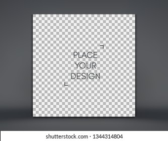 Photo frame mockup. Chess board background. Blank space for your design. Vector illustration.  