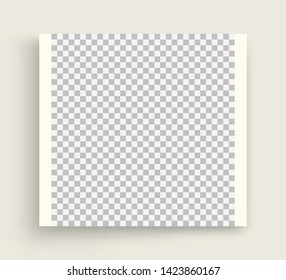 Photo frame mockup. Chess board background. Blank space for your design. Vector illustration.  