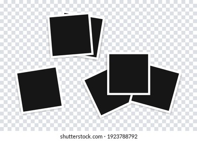 Photo frame mockup collection. Photo frames vector templates with realistic shadow. Stock vector elements. EPS 10