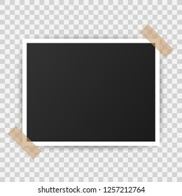 Photo frame mockup design. Realistic photograph with blank space for your image.  Vector stock illustration.