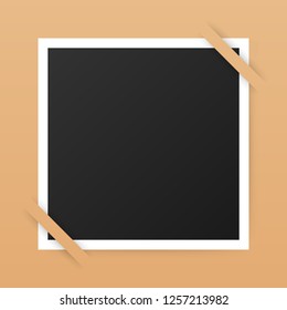 Photo frame mockup design. Realistic photograph with blank space for your image.  Vector stock illustration.