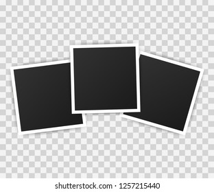 Photo frame mockup design. Realistic photograph with blank space for your image.  Vector stock illustration.