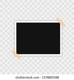 Photo frame mockup design. Realistic photograph with blank space for your image. Vector stock illustration.
