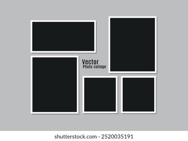 photo frame mockup  Empty photo frame mock up with shadow, collage,collage templates,birthday collage,collage art