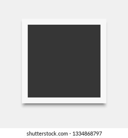 Photo frame mockup. Isolated vector illustration on white background with shadow.