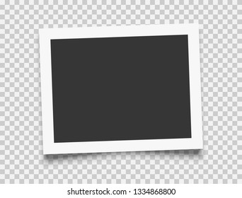 Photo frame mockup. Isolated vector illustration on white background with shadow.