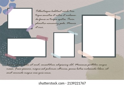 Photo frame mockup, paper texture with pastel color stylish design, abstract background