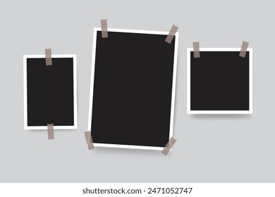 photo frame mockup set. Empty photo frame mock, 