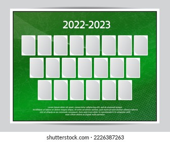 Photo frame mosaic collage  template on abstract textured green color