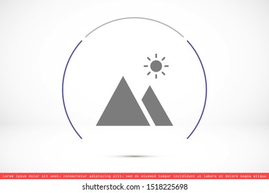 Photo frame the mountain icon vector. photo frame icon. frame for landscape icon. photo frame for forest icon. 10 eps flat design 