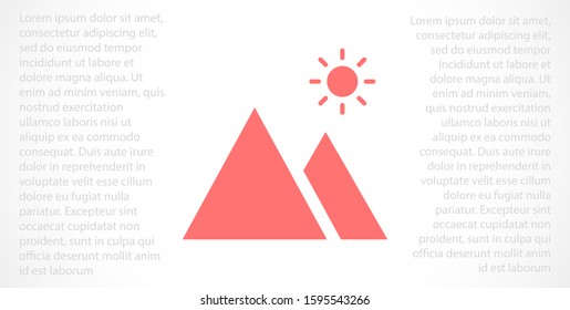 Photo frame the mountain icon vector. photo frame icon. frame for landscape icon. photo frame for forest icon. 10 eps flat design