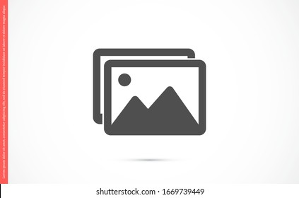 Photo frame the mountain icon vector. Photo icon. frame for landscape icon. Photo frame for forest icon. eps
