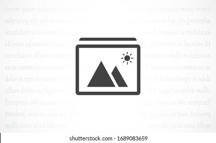Photo Frame the mountain icon vector. photo frame icon. Photo Frame for landscape icon.Photo  